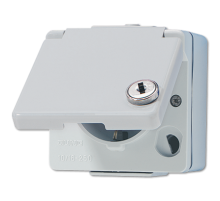 JUNG Штепсельная розетка SCHUKO для накладного монтажа с замочным механизмом