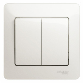 Systeme Electric Glossa Перламутр Выключатель 2-клавишный, сх.5, 10АХ (в сборе)