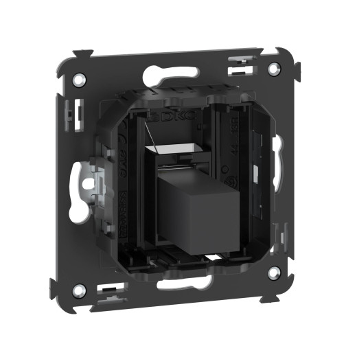 HDMI розетка одинарная в стену, тип А-А, Avanti, черный матовый