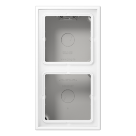 JUNG LS 990 Белый матовый Коробка накладного монтажа 2 поста, с встроенной рамкой