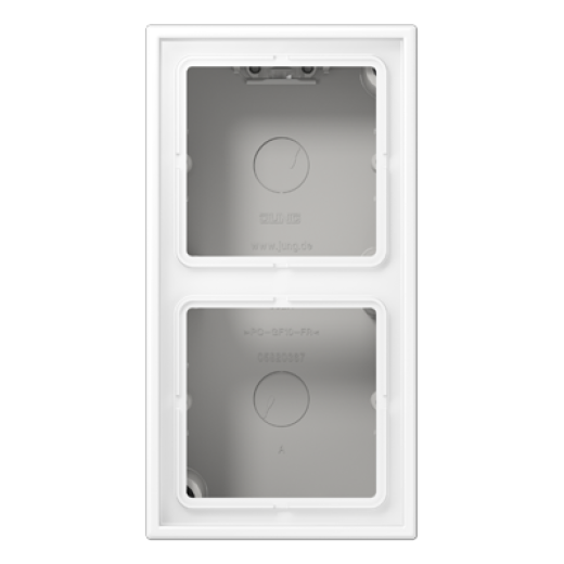 Коробка накладного монтажа 2 поста, с негорючим основанием и встроенной рамкой, дюропласт, белый матовый