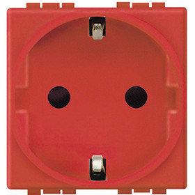 BT LL Красная Розетка с/з с защитными шторками, 2 мод.