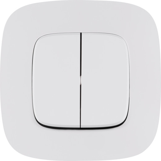 Valena ALLURE.Выключатель двухклавишный 10А 250В с лицевой панелью.Безвинтовые зажимы.Белый