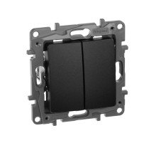 Legrand Etika Антрацит Переключатель 2-клавишный, 10А, авт. клем.