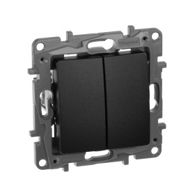 Legrand Etika Антрацит Переключатель 2-клавишный, 10А, авт. клем.