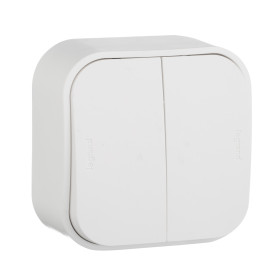 Legrand Quteo Белый Переключатель 2-клавишный 10А.