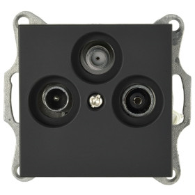 Jasmart G Черный матовый Розетка TV+FM+SAT проходная