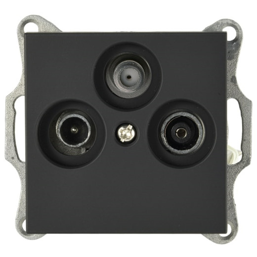 G Черный матовый Розетка TV+FM+SAT проходная