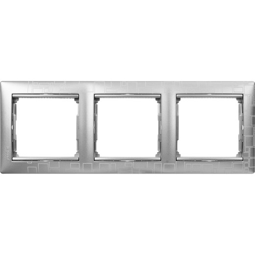 Рамка 3 поста - Legrand Valena - алюминий модерн