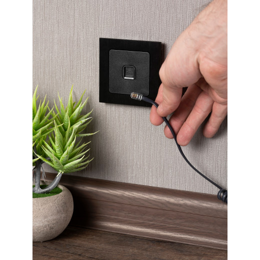 Стокгольм Механизм Розетки Phone 1-местной черный EKF PROxima