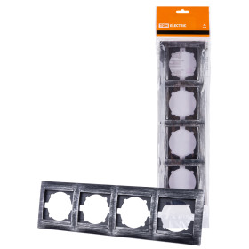 TDM Рамка 4-х постовая горизонтальная старинное серебро 