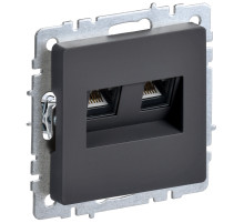 IEK BRITE BASE Графит Розетка двойная RJ11+RJ45 кат.5E РК/Т12-БрГ