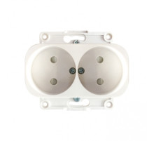 EKF PROxima Стокгольм Белый Розетка 2-ая б/з, со шторками, 10А.