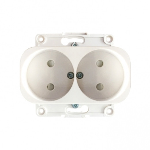 Стокгольм Механизм Розетки 2-местной б/з 10А автоматические клеммы белый с защ. штор. EKF PROxima