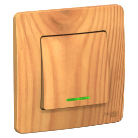 Systeme Electric Blanca внутр Ясень Выключатель 1-клавишный с подсветкой, 10А, 250B