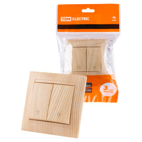 TDM Выключатель на 2 направления 2 кл. 10А сосна 