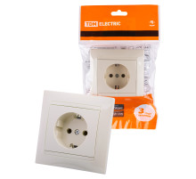 TDM Розетка 2П+З 16А 250В сл. кость 