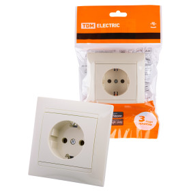 TDM Розетка 2П+З 16А 250В сл. кость 
