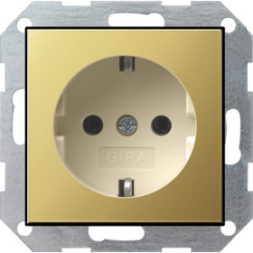 Gira ClassiX Латунь/Крем Розетка с/з
