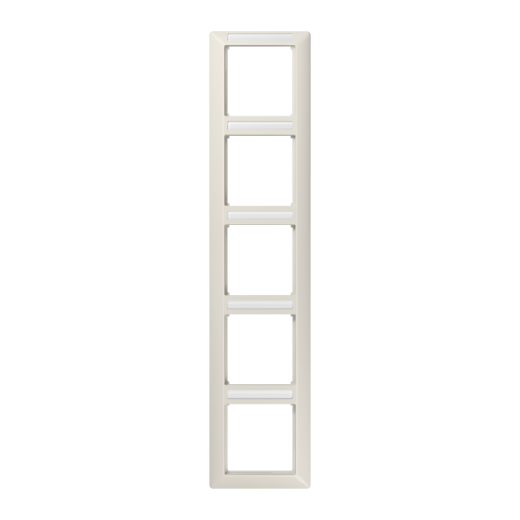 Рамка 5-кратная вертикальная с полем для надписи слоновая кость