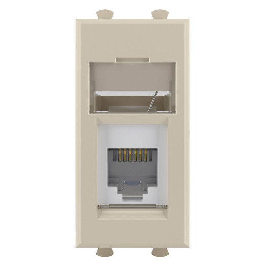 Телефонная розетка RJ-12 модульная, Avanti, ванильная дымка, 1 модуль