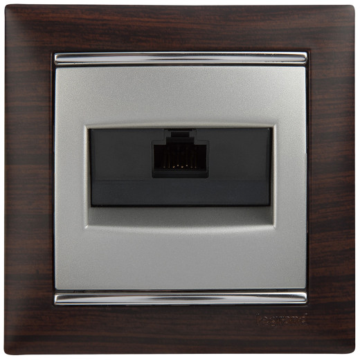 Розетка компьютерная RJ45 категория 6 UTP - Legrand Valena - с захватами - алюминий