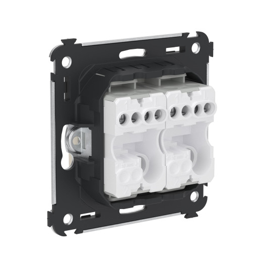 Кнопка двухклавишная в стену, Avanti, ванильная дымка