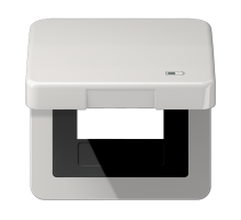 JUNG Рамка с подпружиненной крышкой для USB-механизмов, с центральной платой, светло-серый