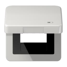 JUNG Рамка с подпружиненной крышкой для USB-механизмов, с центральной платой, светло-серый