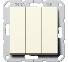 Gira S-55 Крем глянц Выключатель 3-клавишный кнопочный с винт. клеммами