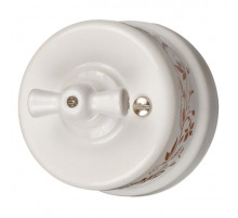 BIRONI Лизетта Керамика Белый Выключатель проходной 1-кл (декор D6/2)