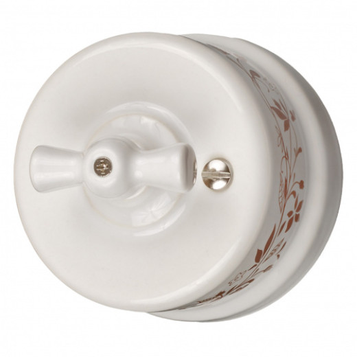 Бел Выключатель 1-кл. проходной, стандарт. Декор d6/2