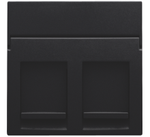 Niko Черный Накладка на розетку RJx2