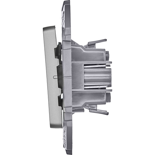 Выключатель двухклавишный - Legrand/Daccord Inspiria - 10АХ 250В безвинтовые зажимы - алюминий