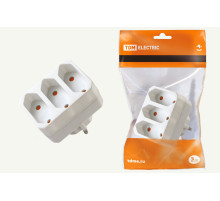 TDM Блок на 3 гнезда 2П 2,5 А 250 B под плоскую вилку белый