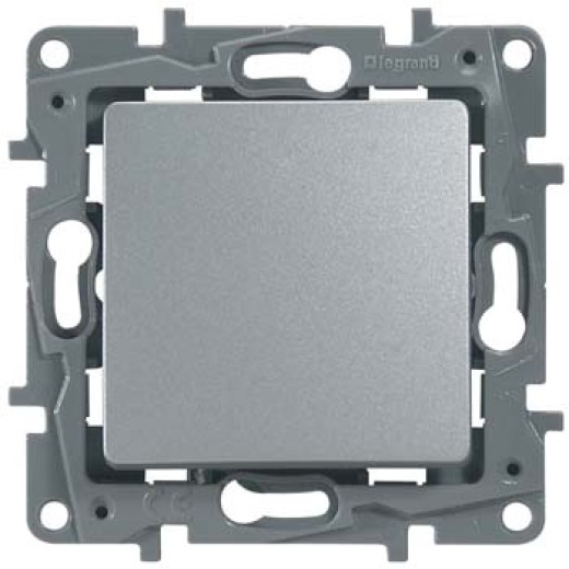 Выключатель одноклавишный - Legrand Etika - 10А 250В безвинтовые зажимы - алюминий