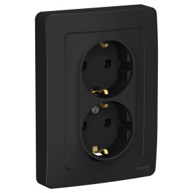 Systeme Electric Blanca внутр Антрацит Розетка 2-ая с/з без шторок, 16А, 250В