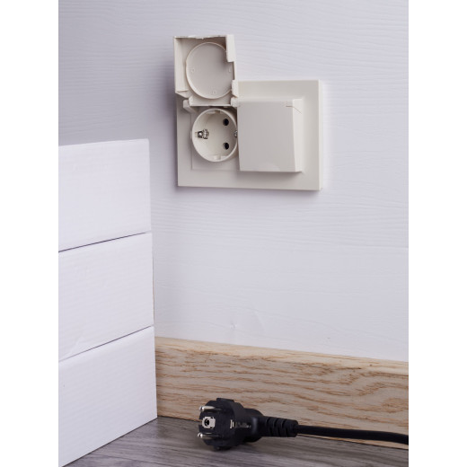 BRITE Роз. 2-я с кр. 16А в сб IP44 РСбш12-3-44-БрКр беж. IEK