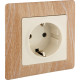 Valena LIFE.Силовая розетка 2К+З 16А 250В с лицевой панелью.Безвинтовые зажимы.Слоновая кость