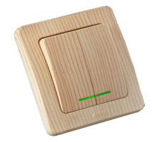 Hegel Мастер внутр Сосна ВС16-352-02 Выключатель 2-клавишный, с индикацией