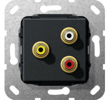 Gira  SYSTEM 55 Черный Тюльпан аудио, гнездо