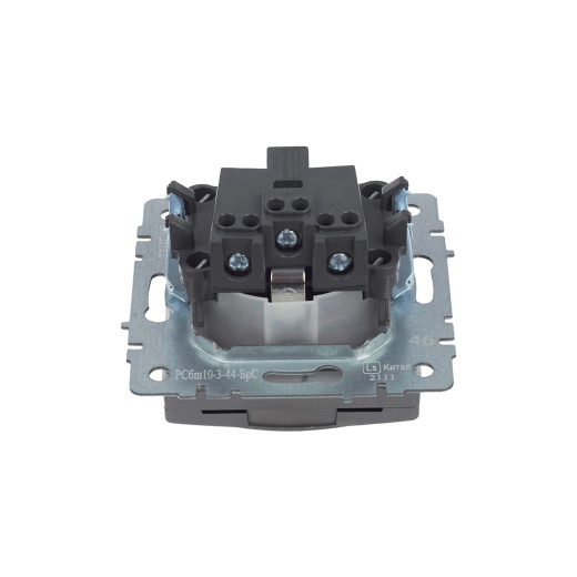 BRITE Роз. с з/к/ш с кр. 16А IP44 РСбш10-3-44-БрС сталь IEK