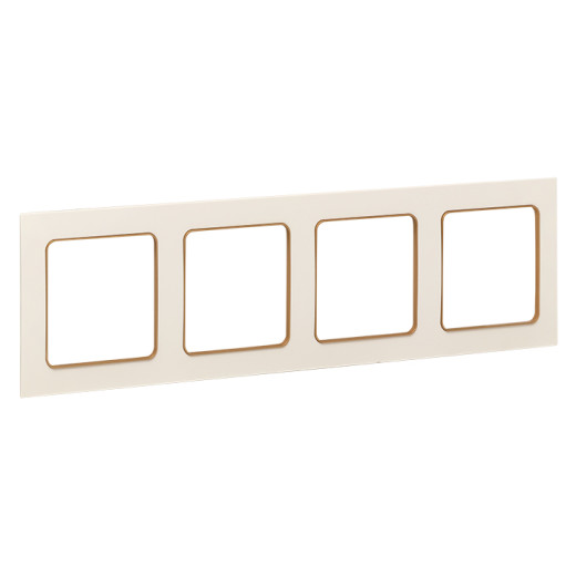 Стокгольм Рамка 4-местная белая с линией цвета шампань EKF PROxima