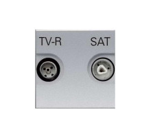 ABB NIE Zenit Серебро Розетка TV-FM-SAT единственная, 2 мод
