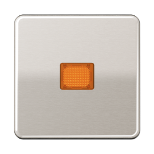 Клавиша с оранжевым окошком для выключателя с подсветкой, платина