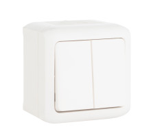 Legrand Quteo Белый Выключат 2-клавишный IP44 10А.