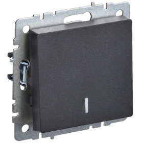 IEK BRITE BASE Черный Выключ. 1-кл. прох. с инд. 10А ВС10-1-7-БрЧ