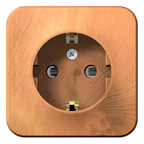 Systeme Electric Blanca наруж Ясень Розетка с/з со шторками, 16А, 250В