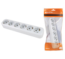 TDM Колодка розеточная 6 гнезд 2П+З 16А 250В белая