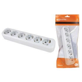 TDM Колодка розеточная 6 гнезд 2П+З 16А 250В белая